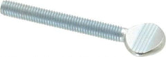 Value Collection - #10-32 Oval Shoulderless Grade 2 Steel Thumb Screw - 1-1/2" OAL, Zinc-Plated Finish - Benchmark Tooling