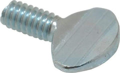 Value Collection - 1/4-20 Oval Shoulderless Grade 2 Steel Thumb Screw - 1/2" OAL, Zinc-Plated Finish - Benchmark Tooling
