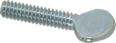 Value Collection - 1/4-20 Oval Shoulderless Grade 2 Steel Thumb Screw - 1" OAL, 0.64" Head Height, Zinc-Plated Finish - Benchmark Tooling