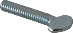 Value Collection - 1/4-20 Oval Shoulderless Grade 2 Steel Thumb Screw - 1-1/4" OAL, Zinc-Plated Finish - Benchmark Tooling