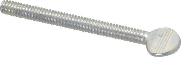 Value Collection - 1/4-20 Oval Shoulderless Grade 2 Steel Thumb Screw - 2-1/2" OAL, Zinc-Plated Finish - Benchmark Tooling