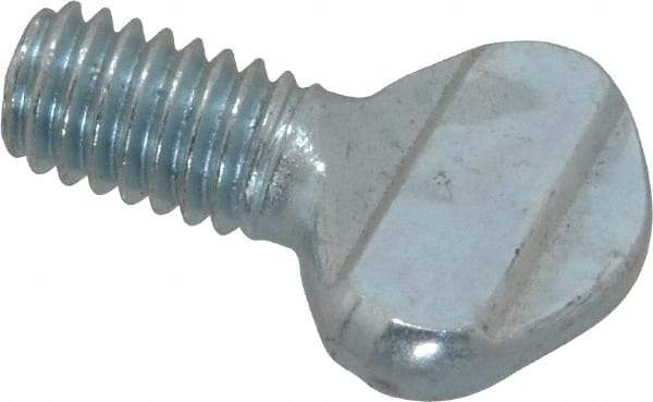 Value Collection - 5/16-18 Oval Shoulderless Grade 2 Steel Thumb Screw - 1/2" OAL, Zinc-Plated Finish - Benchmark Tooling