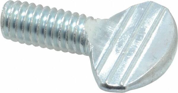 Value Collection - 5/16-18 Oval Shoulderless Grade 2 Steel Thumb Screw - 3/4" OAL, Zinc-Plated Finish - Benchmark Tooling