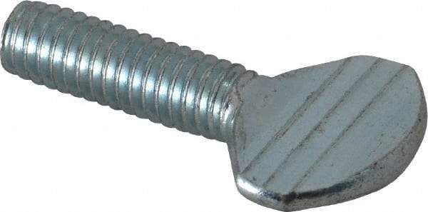 Value Collection - 5/16-18 Oval Shoulderless Grade 2 Steel Thumb Screw - 1" OAL, Zinc-Plated Finish - Benchmark Tooling