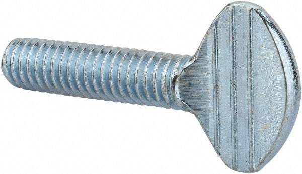 Value Collection - 5/16-18 Oval Shoulderless Grade 2 Steel Thumb Screw - 1-1/4" OAL, Zinc-Plated Finish - Benchmark Tooling