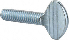 Value Collection - 5/16-18 Oval Shoulderless Grade 2 Steel Thumb Screw - 1-1/4" OAL, Zinc-Plated Finish - Benchmark Tooling