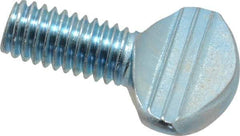 Value Collection - 3/8-16 Oval Shoulderless Grade 2 Steel Thumb Screw - 3/4" OAL, Zinc-Plated Finish - Benchmark Tooling