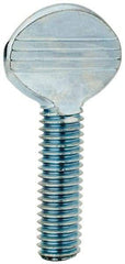 Value Collection - 3/8-16 Oval Shoulderless Grade 2 Steel Thumb Screw - 1-1/4" OAL, Zinc-Plated Finish - Benchmark Tooling