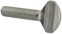 Value Collection - 3/8-16 Oval Shoulderless Grade 2 Steel Thumb Screw - 1-1/2" OAL, Zinc-Plated Finish - Benchmark Tooling