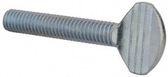 Value Collection - 3/8-16 Oval Shoulderless Grade 2 Steel Thumb Screw - 2" OAL, Zinc-Plated Finish - Benchmark Tooling