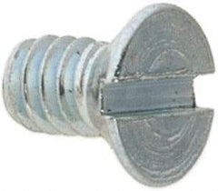 Value Collection - #3-48 UNC, 3/16" OAL Slotted Drive Machine Screw - Flat Head, Grade 2 Steel, Zinc-Plated Finish, Without Washer - Benchmark Tooling