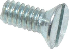 Value Collection - #3-48 UNC, 1/4" OAL Slotted Drive Machine Screw - Flat Head, Grade 2 Steel, Zinc-Plated Finish, Without Washer - Benchmark Tooling