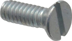 Value Collection - #3-48 UNC, 5/16" OAL Slotted Drive Machine Screw - Flat Head, Grade 2 Steel, Zinc-Plated Finish, Without Washer - Benchmark Tooling