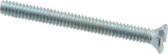 Value Collection - #3-48 UNC, 1" OAL Slotted Drive Machine Screw - Flat Head, Grade 2 Steel, Zinc-Plated Finish, Without Washer - Benchmark Tooling