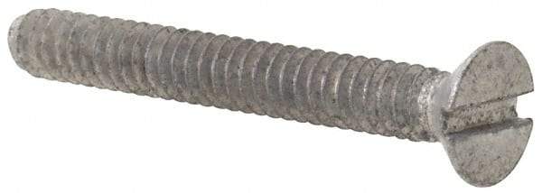 Value Collection - #4-40 UNC, 7/8" OAL Slotted Drive Machine Screw - Flat Head, Grade 2 Steel, Zinc-Plated Finish, Without Washer - Benchmark Tooling
