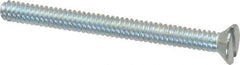 Value Collection - #4-40 UNC, 1-1/4" OAL Slotted Drive Machine Screw - Flat Head, Grade 2 Steel, Zinc-Plated Finish, Without Washer - Benchmark Tooling