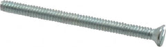 Value Collection - #4-40 UNC, 1-1/2" OAL Slotted Drive Machine Screw - Flat Head, Grade 2 Steel, Zinc-Plated Finish, Without Washer - Benchmark Tooling