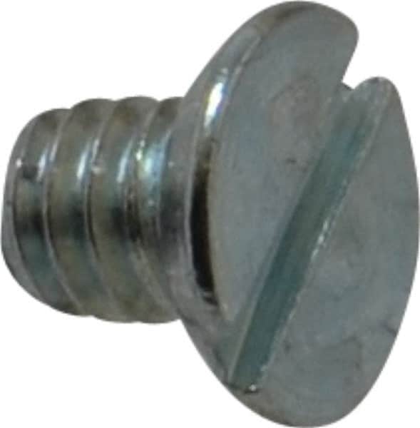 Value Collection - #5-40 UNC, 3/16" OAL Slotted Drive Machine Screw - Flat Undercut Head, Grade J82 Steel, Zinc-Plated Finish, Without Washer - Benchmark Tooling