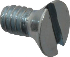 Value Collection - #5-40 UNC, 1/4" OAL Slotted Drive Machine Screw - Flat Head, Grade 2 Steel, Zinc-Plated Finish, Without Washer - Benchmark Tooling