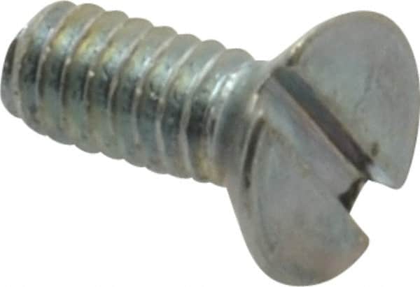 Value Collection - #5-40 UNC, 5/16" OAL Slotted Drive Machine Screw - Flat Head, Grade 2 Steel, Zinc-Plated Finish, Without Washer - Benchmark Tooling