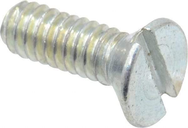 Value Collection - #5-40 UNC, 3/8" OAL Slotted Drive Machine Screw - Flat Head, Grade 2 Steel, Zinc-Plated Finish, Without Washer - Benchmark Tooling
