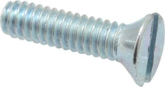 Value Collection - #5-40 UNC, 1/2" OAL Slotted Drive Machine Screw - Flat Head, Grade 2 Steel, Zinc-Plated Finish, Without Washer - Benchmark Tooling