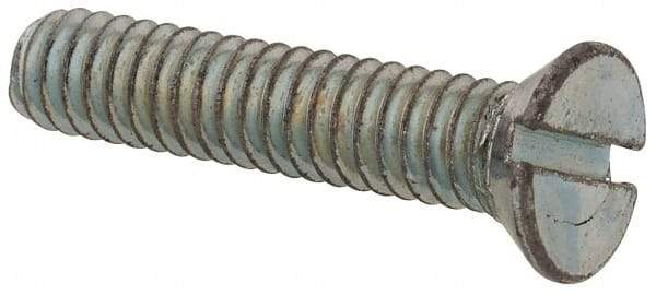 Value Collection - #5-40 UNC, 5/8" OAL Slotted Drive Machine Screw - Flat Head, Grade 2 Steel, Zinc-Plated Finish, Without Washer - Benchmark Tooling