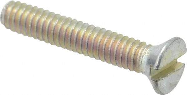 Value Collection - #5-40 UNC, 3/4" OAL Slotted Drive Machine Screw - Flat Head, Grade 2 Steel, Zinc-Plated Finish, Without Washer - Benchmark Tooling