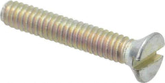Value Collection - #5-40 UNC, 3/4" OAL Slotted Drive Machine Screw - Flat Head, Grade 2 Steel, Zinc-Plated Finish, Without Washer - Benchmark Tooling