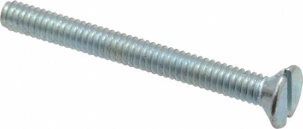 Value Collection - #5-40 UNC, 1-1/4" OAL Slotted Drive Machine Screw - Flat Head, Grade 2 Steel, Zinc-Plated Finish, Without Washer - Benchmark Tooling