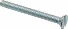 Value Collection - #5-40 UNC, 1-1/4" OAL Slotted Drive Machine Screw - Flat Head, Grade 2 Steel, Zinc-Plated Finish, Without Washer - Benchmark Tooling