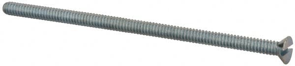 Value Collection - #6-32 UNC, 3" OAL Slotted Drive Machine Screw - Flat Head, Grade 2 Steel, Zinc-Plated Finish, Without Washer - Benchmark Tooling