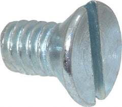 Value Collection - #8-32 UNC, 5/16" OAL Slotted Drive Machine Screw - Flat Head, Grade 2 Steel, Zinc-Plated Finish, Without Washer - Benchmark Tooling