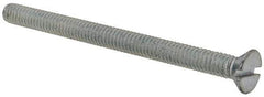 Value Collection - #8-32 UNC, 2-1/4" OAL Slotted Drive Machine Screw - Flat Head, Grade 2 Steel, Zinc-Plated Finish, Without Washer - Benchmark Tooling