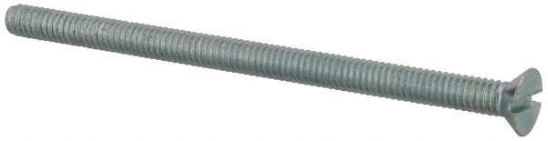 Value Collection - #8-32 UNC, 2-3/4" OAL Slotted Drive Machine Screw - Flat Head, Grade 2 Steel, Zinc-Plated Finish, Without Washer - Benchmark Tooling