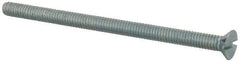 Value Collection - #8-32 UNC, 2-3/4" OAL Slotted Drive Machine Screw - Flat Head, Grade 2 Steel, Zinc-Plated Finish, Without Washer - Benchmark Tooling