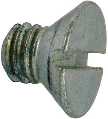 Value Collection - 5/16-18 UNC, 7/16" OAL Slotted Drive Machine Screw - Flat Head, Grade J82 Steel, Zinc-Plated Finish, Without Washer - Benchmark Tooling