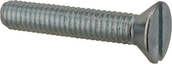 Value Collection - 5/16-18 UNC, 1-3/4" OAL Slotted Drive Machine Screw - Flat Head, Grade 2 Steel, Zinc-Plated Finish, Without Washer - Benchmark Tooling