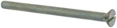 Value Collection - 3/8-16 UNC, 5-1/2" OAL Slotted Drive Machine Screw - Flat Head, Grade J82 Steel, Zinc-Plated Finish, Without Washer - Benchmark Tooling