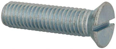 Value Collection - 1/2-13 UNC, 2" OAL Slotted Drive Machine Screw - Flat Head, Grade J82 Steel, Zinc-Plated Finish, Without Washer - Benchmark Tooling