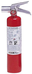 Kidde - 2.5 Lb, 2-B:C Rated, Halotron Fire Extinguisher - 3" Diam x 14.87" High, 100 psi, 10' Discharge in 9 sec, Steel Cylinder - Benchmark Tooling
