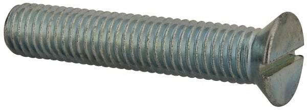 Value Collection - 1/2-13 UNC, 2-3/4" OAL Slotted Drive Machine Screw - Flat Head, Grade J82 Steel, Zinc-Plated Finish, Without Washer - Benchmark Tooling