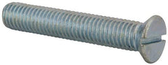 Value Collection - 1/2-13 UNC, 3" OAL Slotted Drive Machine Screw - Flat Head, Grade 2 Steel, Zinc-Plated Finish, Without Washer - Benchmark Tooling