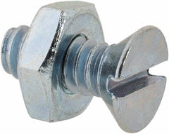 Value Collection - #10-24 UNC, 1/2" OAL Slotted Drive Machine Screw - Flat Head, Grade 2 Steel, Zinc-Plated Finish, Without Washer - Benchmark Tooling