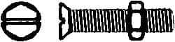 Value Collection - #10-24 UNC, 1-1/2" OAL Slotted Drive Machine Screw - Flat Head, Grade 2 Steel, Zinc-Plated Finish, Without Washer - Benchmark Tooling