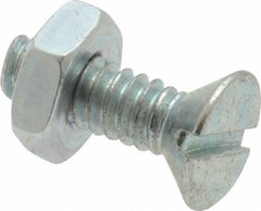 Value Collection - #10-24 UNC, 5/8" OAL Slotted Drive Machine Screw - Flat Head, Grade 2 Steel, Zinc-Plated Finish, Without Washer - Benchmark Tooling