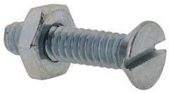 Value Collection - #10-24 UNC, 7/8" OAL Slotted Drive Machine Screw - Flat Head, Grade 2 Steel, Zinc-Plated Finish, Without Washer - Benchmark Tooling