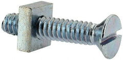 Value Collection - #10-24 UNC, 1" OAL Slotted Drive Machine Screw - Flat Head, Grade 2 Steel, Zinc-Plated Finish, Without Washer - Benchmark Tooling