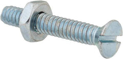 Value Collection - #10-24 UNC, 1-1/4" OAL Slotted Drive Machine Screw - Flat Head, Grade 2 Steel, Zinc-Plated Finish, Without Washer - Benchmark Tooling