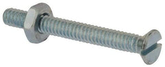 Value Collection - #10-24 UNC, 1-3/4" OAL Slotted Drive Machine Screw - Flat Head, Grade 2 Steel, Zinc-Plated Finish, Without Washer - Benchmark Tooling